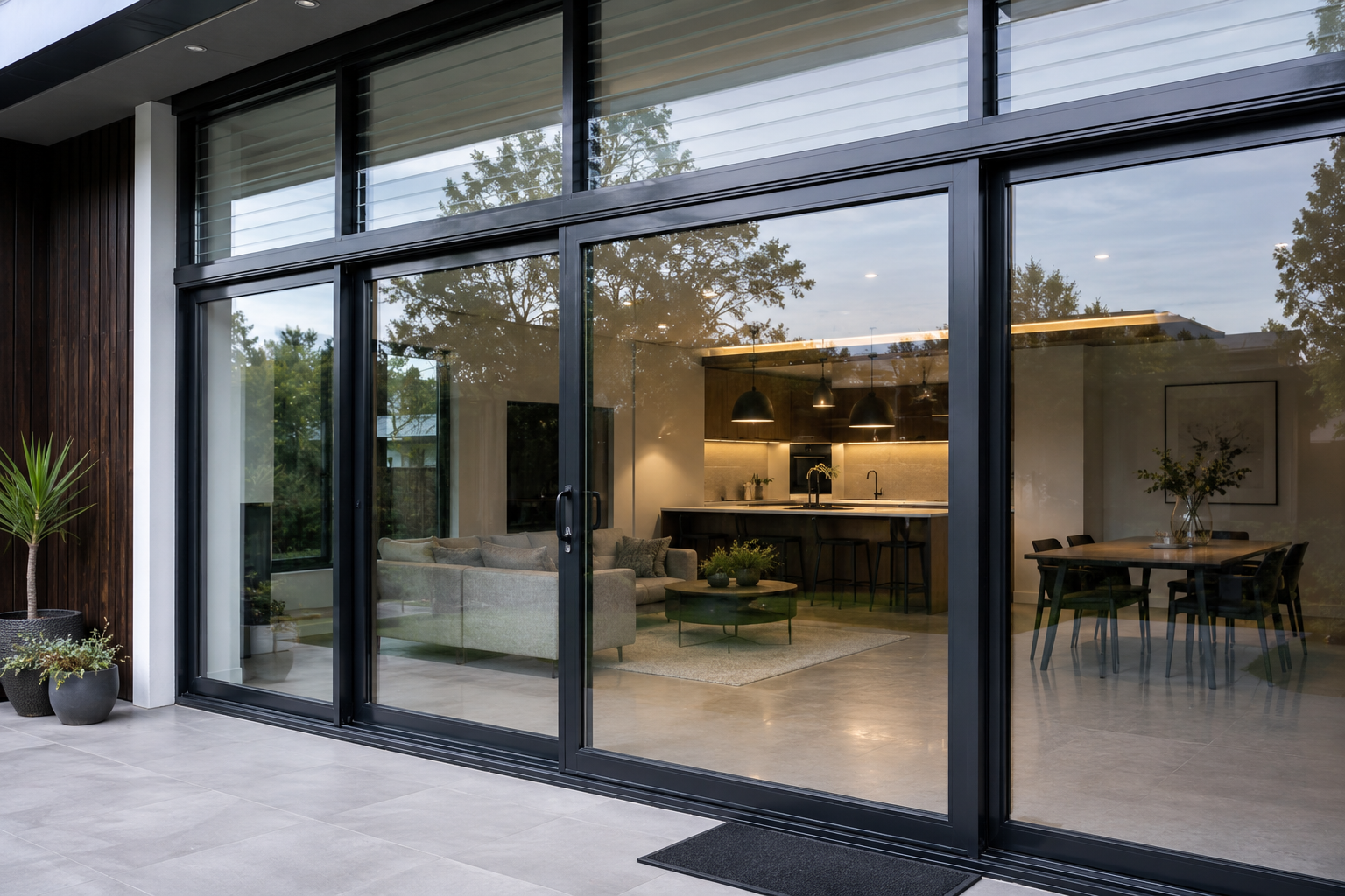 Modern residential window and sliding-door glass installation